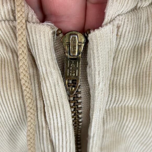 VTG 70s Men's Cream Corduroy OshKosh B'Gosh Quilt Lined Varsity Chore Jacket XL - Picture 3 of 14